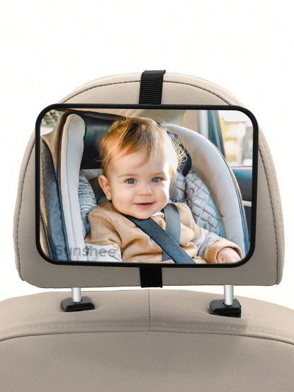 1 Pc Crash Tested And Certified Shatterproof Baby Car Mirror For Rear Facing Infant With Wide Larger Crystal Clear View