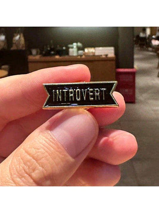 1 Pc Cute Introvert Sign Brooch Enamel Pin For Introvert Person Dress Accessories Pin For Clothes Bag Charm School Office Accessories Shirts Jacket Jewelry Christmas Halloween Clothes Pin Funny Teache