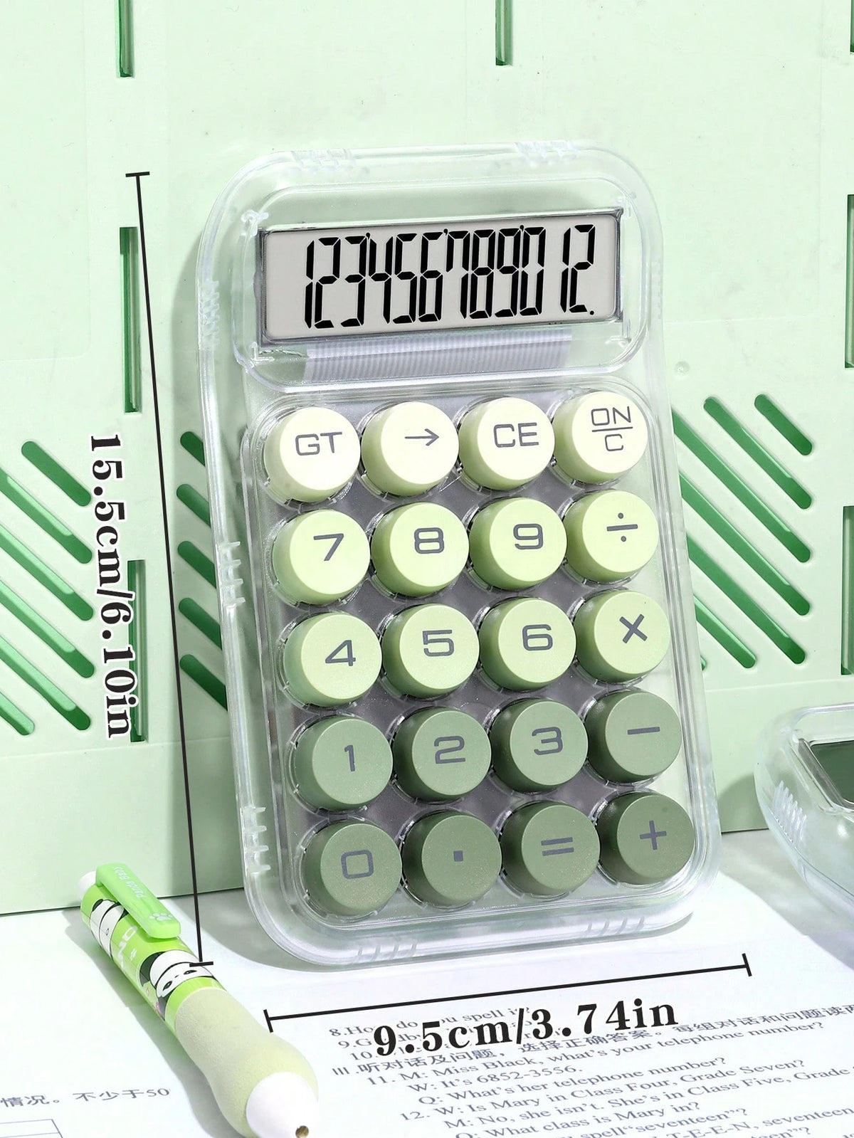 1 Pc Gradient Dopamine Calculator Round Mechanical Keyboard, 12-Digit Large Screen Suitable For Finance & Accounting Students Office Use, Ins Girly Design, High-End Color, Good Value (Random New/Old V
