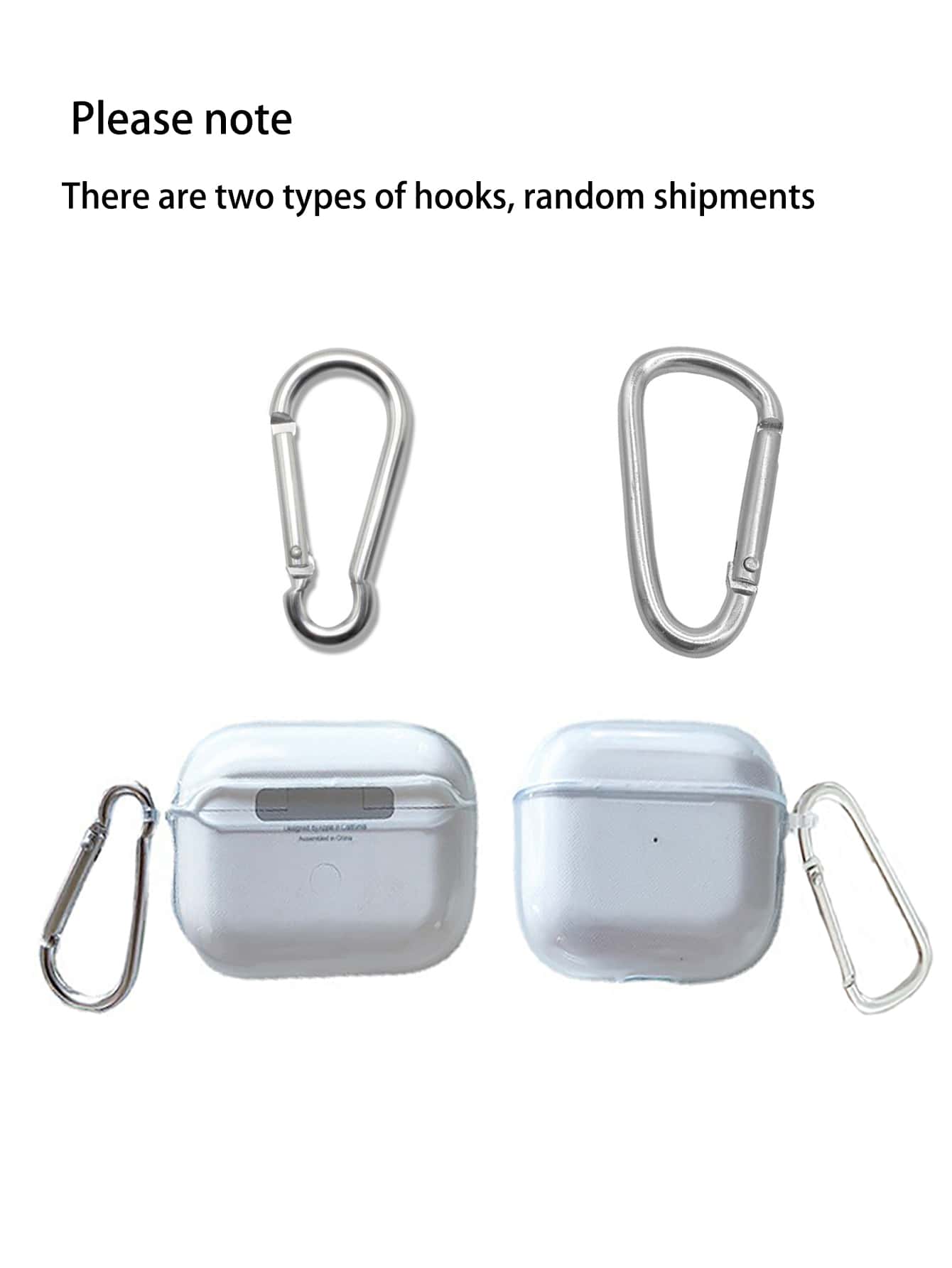1 PC Transparent TPU Shockproof Earphone Case With Metal Clip For All AirPodsModels (1st, 2nd, 3rd, 4rd,Pro, Pro 2), Scratch-Resistant & Durable