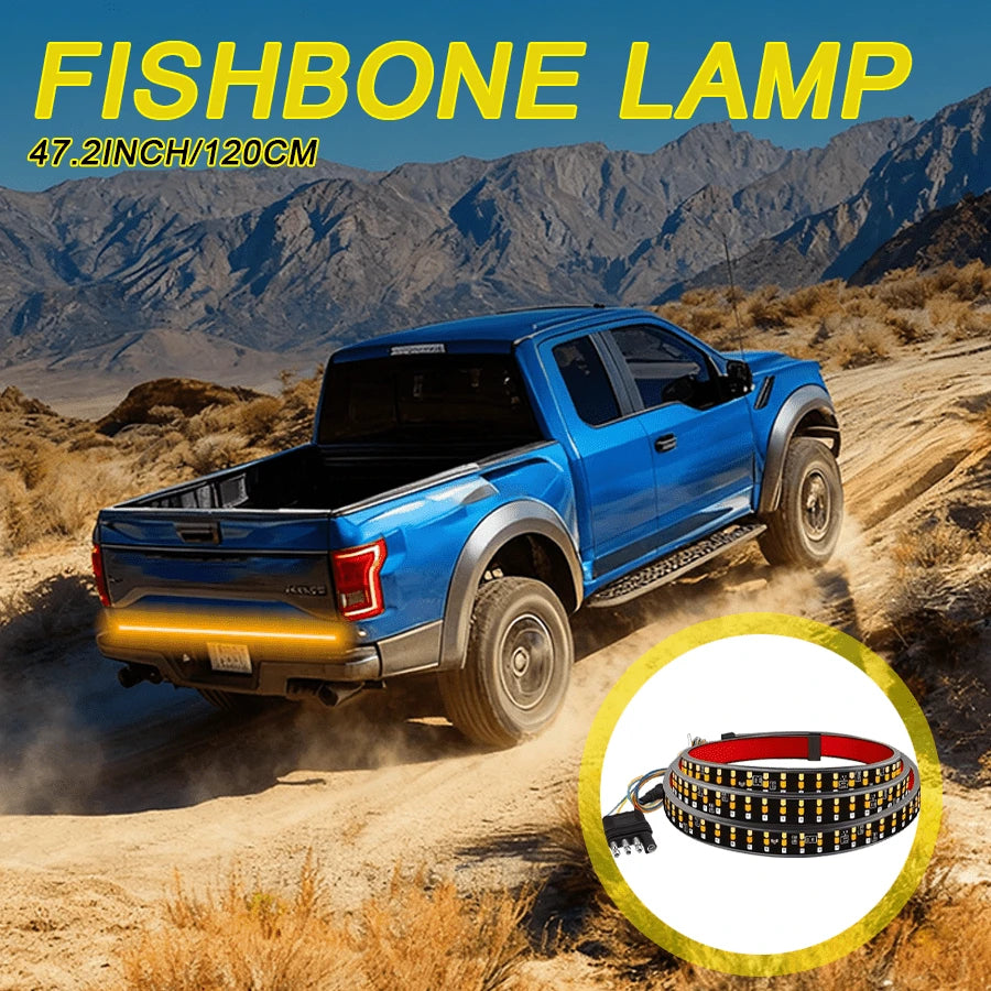 1 Piece 47-Inch/120-Centimeter, DC12V Plug-In Mount, Enhanced Nighttime Visibility LED Decorative Light Strip, Universal Pickup, SUV, Van And Truck Turn Signal Tailgate Decorative Practical Light Stri