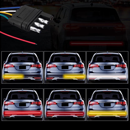 1 Piece 47-Inch/120-Centimeter, DC12V Plug-In Mount, Enhanced Nighttime Visibility LED Decorative Light Strip, Universal Pickup, SUV, Van And Truck Turn Signal Tailgate Decorative Practical Light Stri