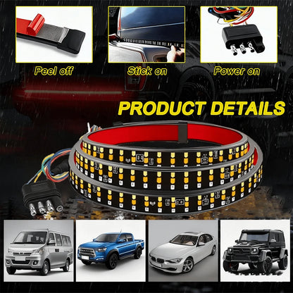 1 Piece 47-Inch/120-Centimeter, DC12V Plug-In Mount, Enhanced Nighttime Visibility LED Decorative Light Strip, Universal Pickup, SUV, Van And Truck Turn Signal Tailgate Decorative Practical Light Stri