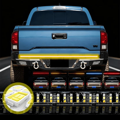 1 Piece 47-Inch/120-Centimeter, DC12V Plug-In Mount, Enhanced Nighttime Visibility LED Decorative Light Strip, Universal Pickup, SUV, Van And Truck Turn Signal Tailgate Decorative Practical Light Stri