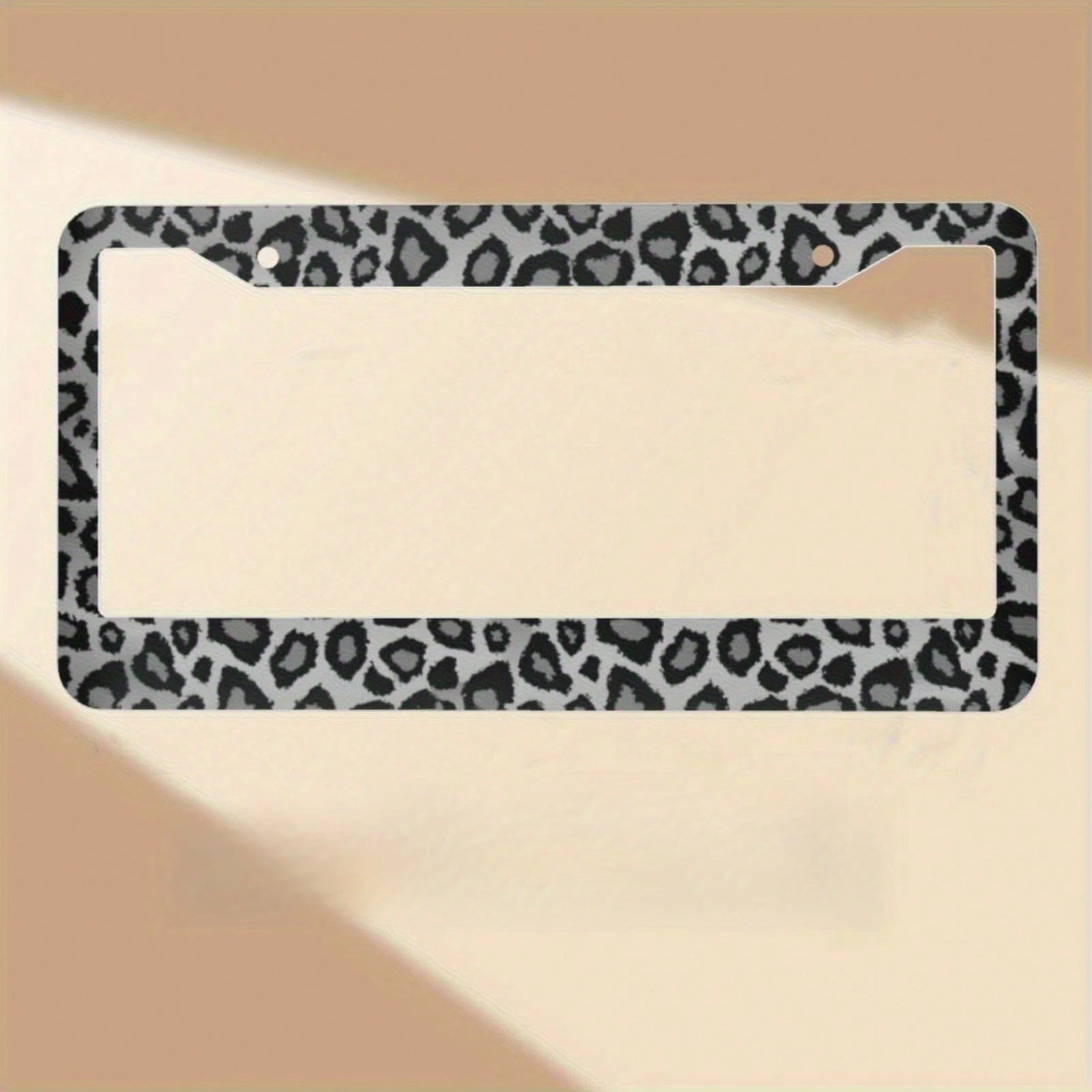 1 Piece, 6.3x12.2in, Aluminum License Plate Frame- Gray Leopard Animal Print License Plate Frame- Durable, Stylish,Car Cover,Car Must Haves,Gifts,Car Decor,Car Acessesories>Essentials,Car Picks