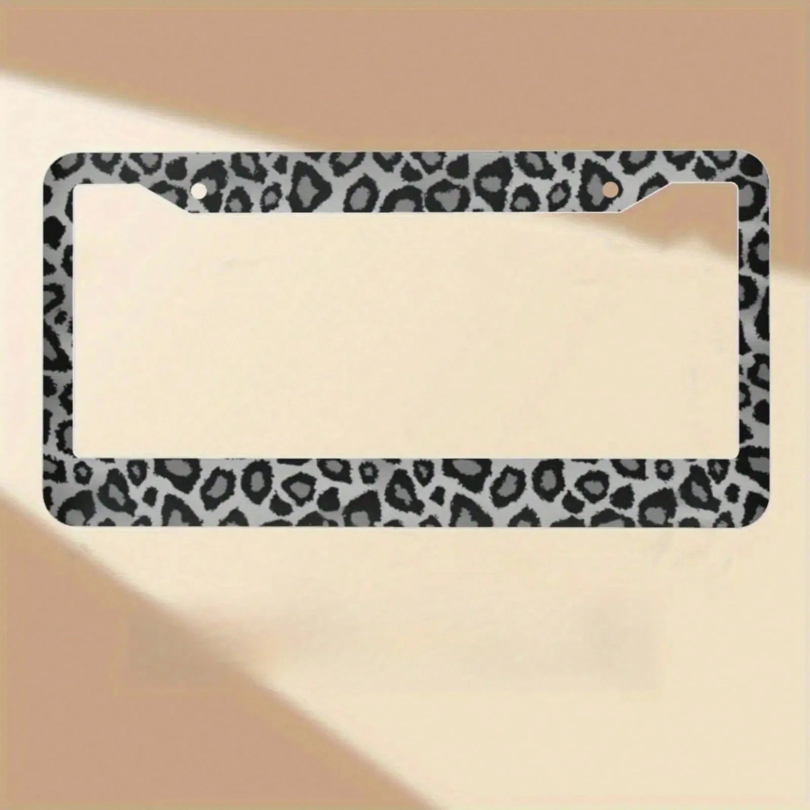 1 Piece, 6.3x12.2in, Aluminum License Plate Frame- Gray Leopard Animal Print License Plate Frame- Durable, Stylish,Car Cover,Car Must Haves,Gifts,Car Decor,Car Acessesories>Essentials,Car Picks