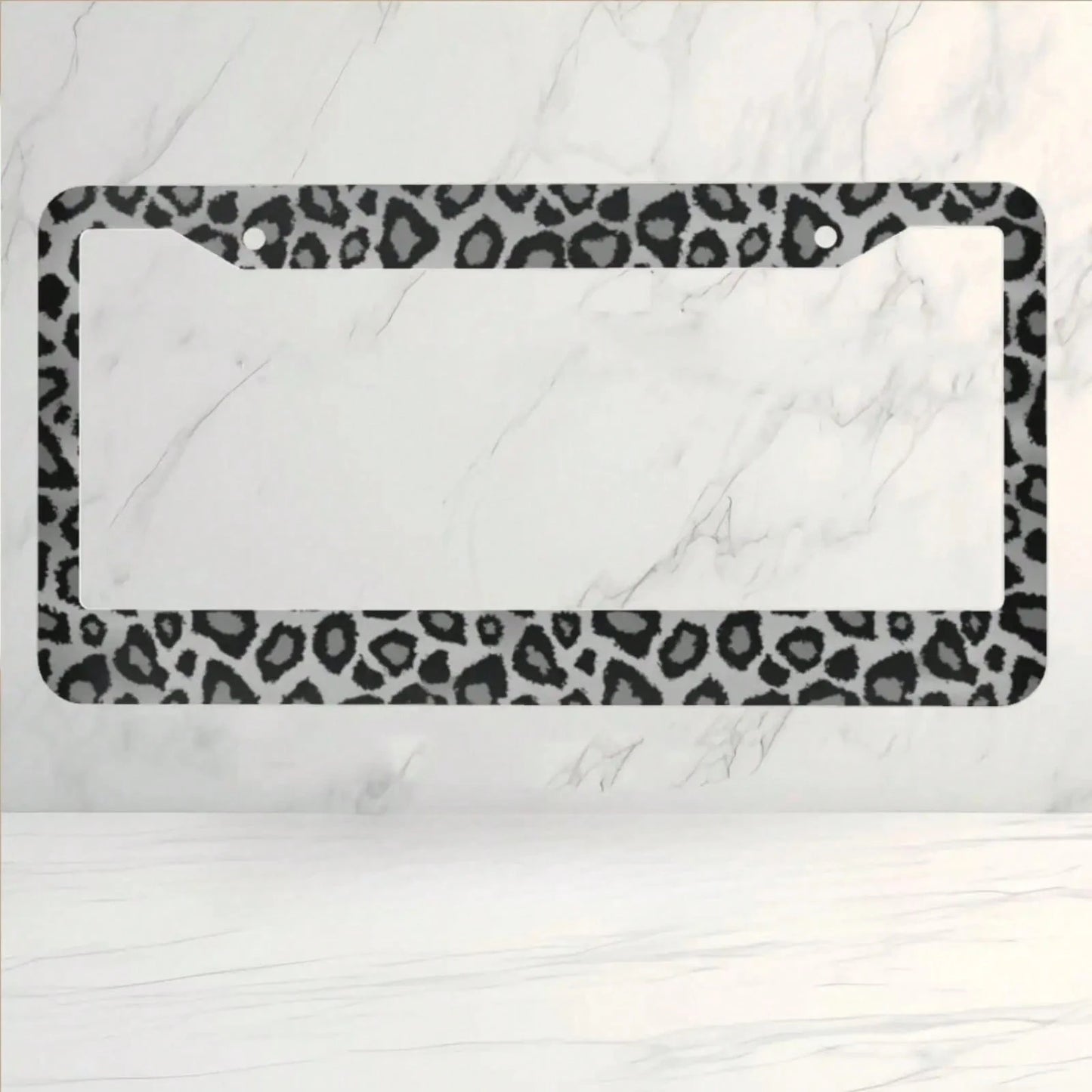 1 Piece, 6.3x12.2in, Aluminum License Plate Frame- Gray Leopard Animal Print License Plate Frame- Durable, Stylish,Car Cover,Car Must Haves,Gifts,Car Decor,Car Acessesories>Essentials,Car Picks