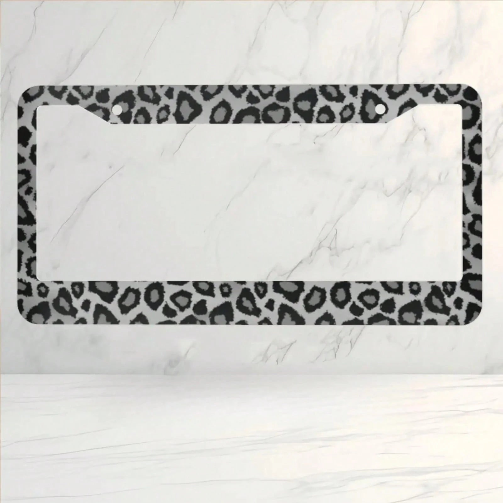 1 Piece, 6.3x12.2in, Aluminum License Plate Frame- Gray Leopard Animal Print License Plate Frame- Durable, Stylish,Car Cover,Car Must Haves,Gifts,Car Decor,Car Acessesories>Essentials,Car Picks