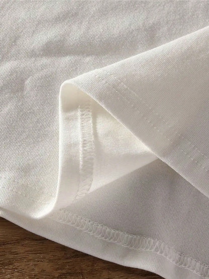 1 Piece Bus Print T-Shirt, European And American Retro Style, Loose-Fitting Short Sleeves, Beach Vacation Style Top,, Suitable For Everyday Summer