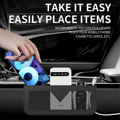1 Piece Car Net Pocket For Organizing Scattered Items, Featuring Strong Adhesive, Compatible With Toyota, And For MG, Car Seat Back Storage, Multifunctional Car Organizer, Trash Can, Mobile Phone Hold