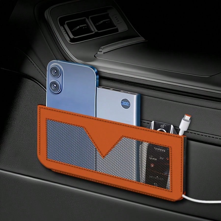 1 Piece Car Net Pocket For Organizing Scattered Items, Featuring Strong Adhesive, Compatible With Toyota, And For MG, Car Seat Back Storage, Multifunctional Car Organizer, Trash Can, Mobile Phone Hold