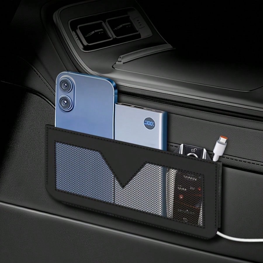 1 Piece Car Net Pocket For Organizing Scattered Items, Featuring Strong Adhesive, Compatible With Toyota, And For MG, Car Seat Back Storage, Multifunctional Car Organizer, Trash Can, Mobile Phone Hold