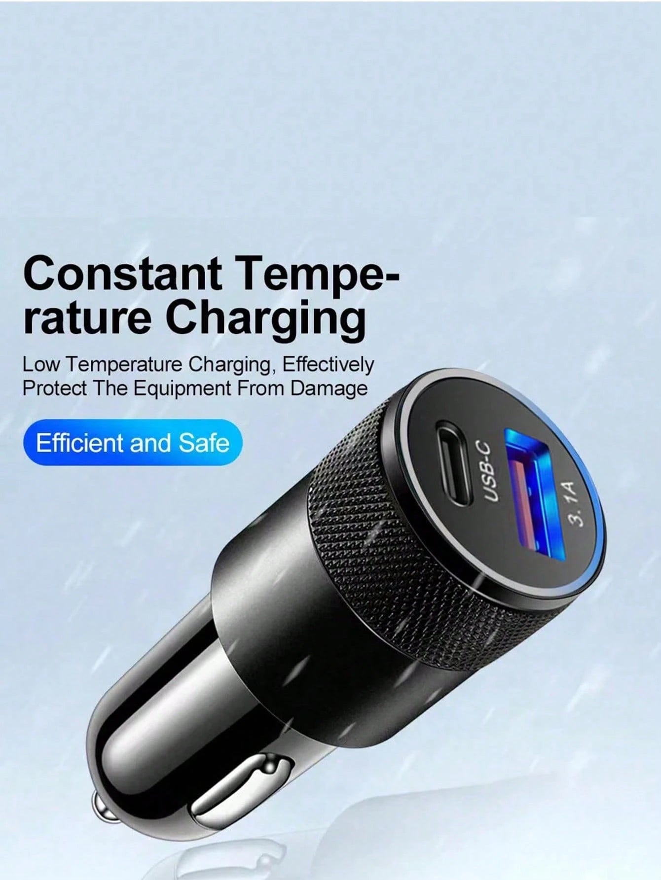 1 Piece Of 3.1a Usb+Pd Interface Metal Fast Charging Car Charger, Suitable For 12v 24v Cars, Buses And Trucks.