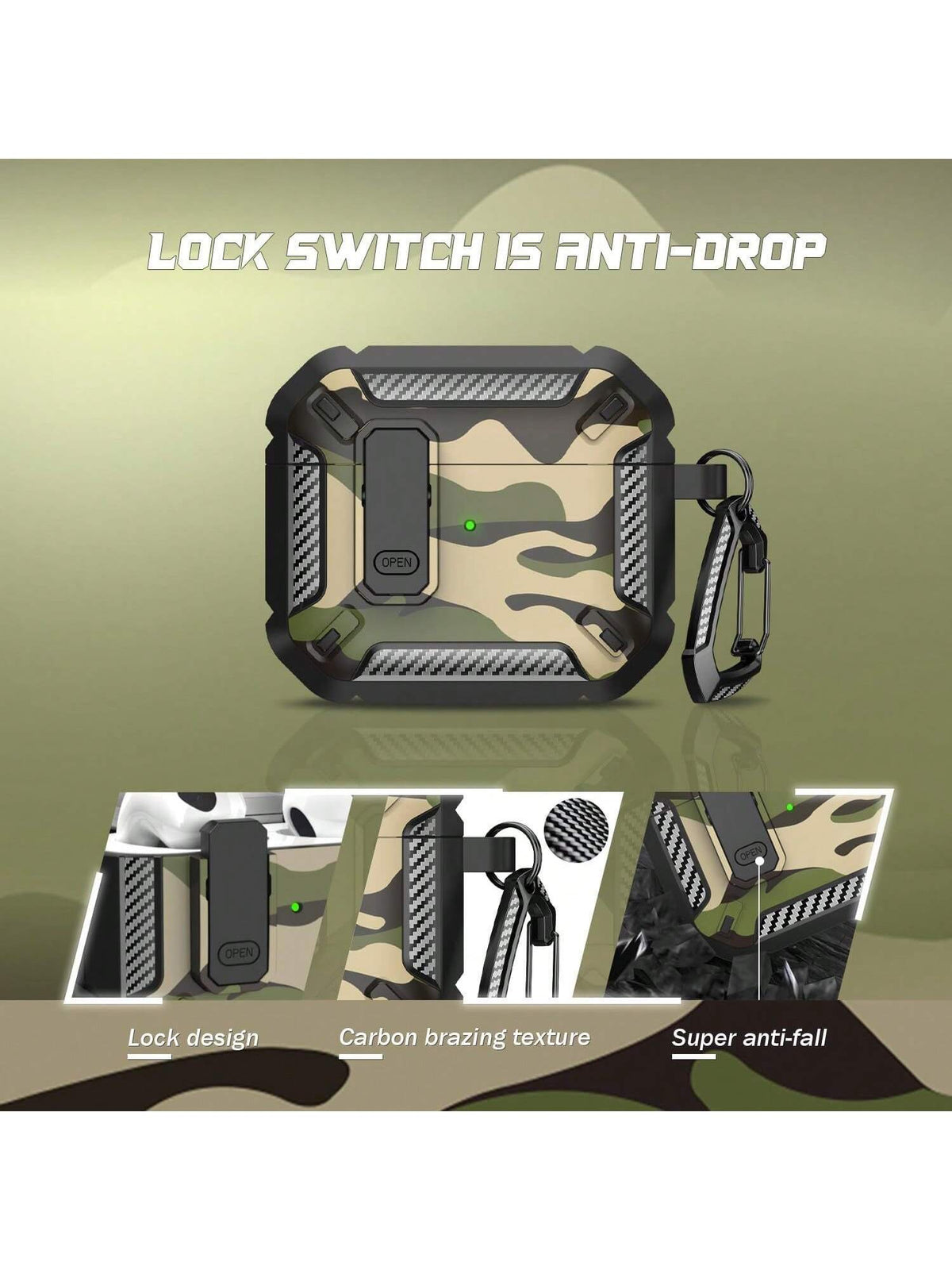 1 Piece Of Apple Earphone Protective Case Suitable For Airpods4 Protective Case New Apple 4th Generation Earphone Case Airpodspro2 Camouflage Earphone Protective Case