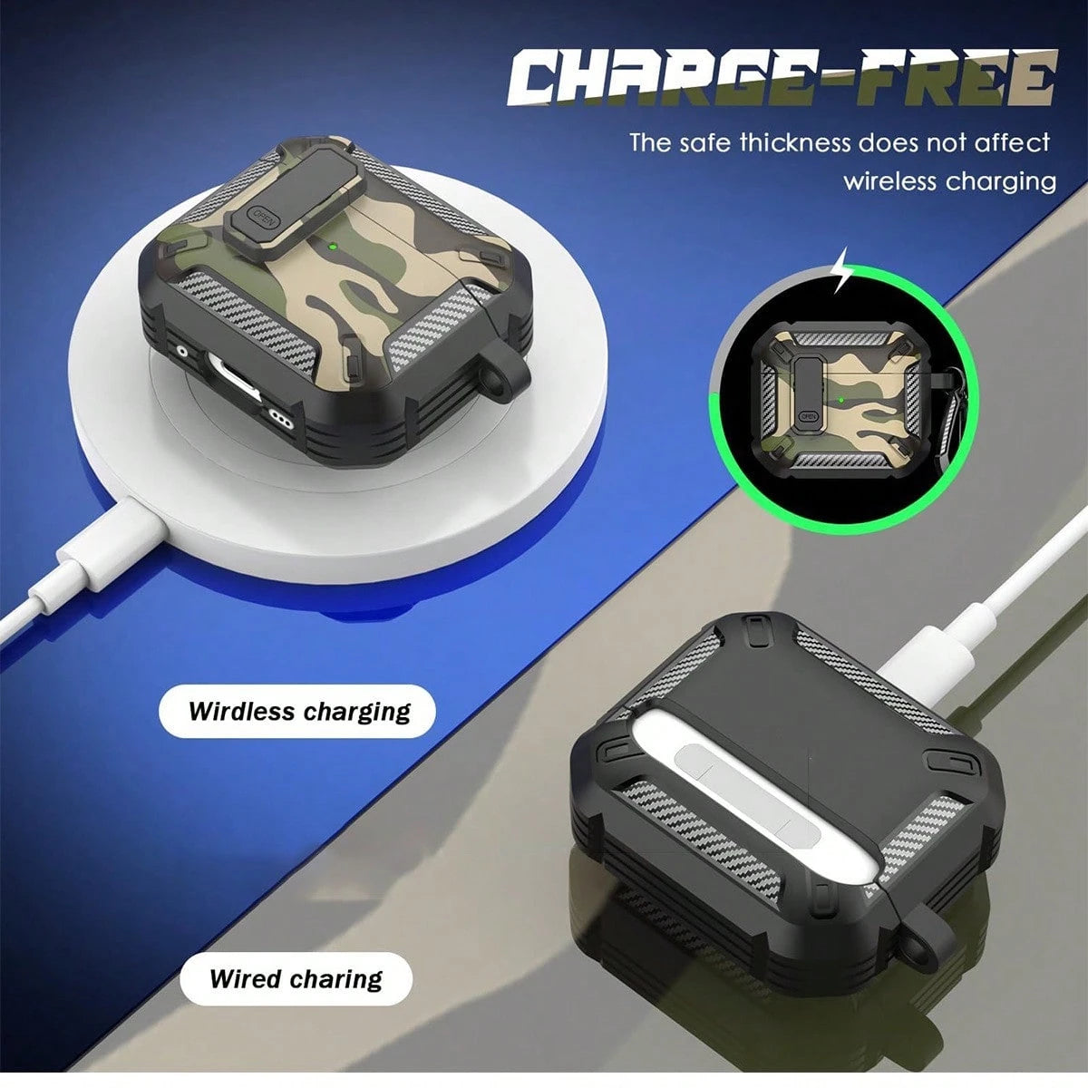 1 Piece Of Apple Earphone Protective Case Suitable For Airpods4 Protective Case New Apple 4th Generation Earphone Case Airpodspro2 Camouflage Earphone Protective Case