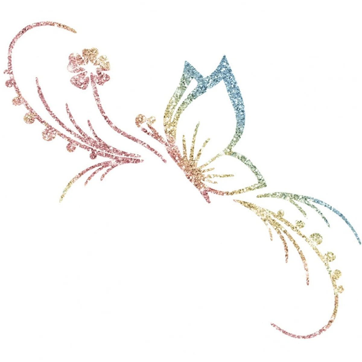 1 Piece Of Butterfly Flower Car Sticker- Shiny Rhinestone Sticker, Self-Adhesive Glossy Vinyl, Cartoon Design, Suitable For Car