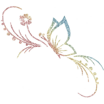 1 Piece Of Butterfly Flower Car Sticker- Shiny Rhinestone Sticker, Self-Adhesive Glossy Vinyl, Cartoon Design, Suitable For Car