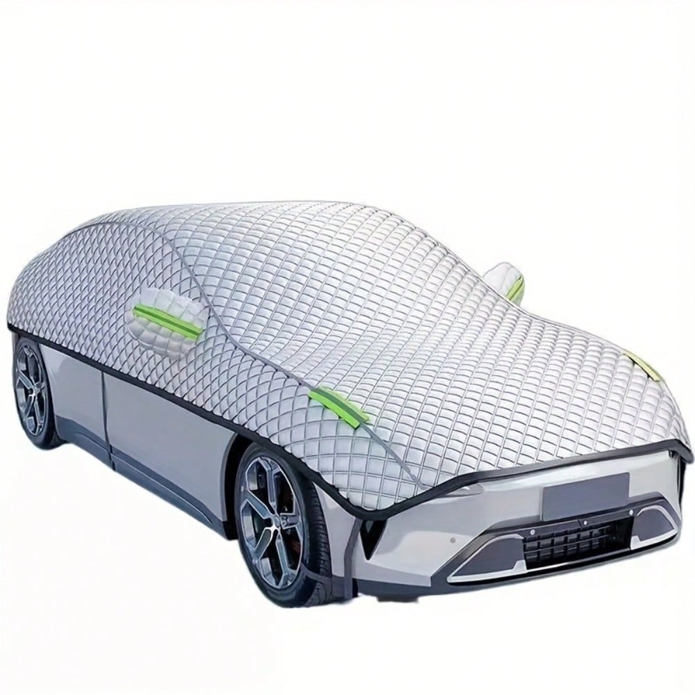 1-Piece Thickened Aluminum All-Weather Car Cover, Universal Fit For SUVs, Sedans & Vehicles, Snow Rain Dust Protection, Outdoor Storage Shelter, Windproof Anti-UV, Waterproof Durable Fabric, Practical