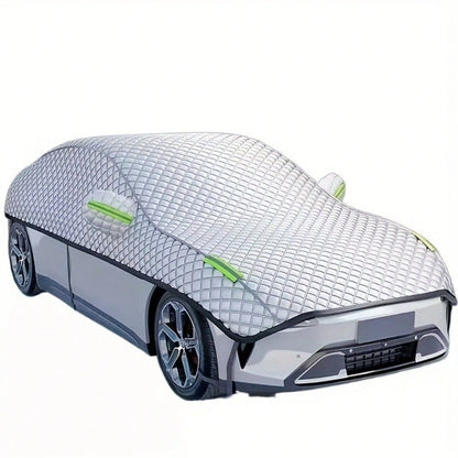 1-Piece Thickened Aluminum All-Weather Car Cover, Universal Fit For SUVs, Sedans & Vehicles, Snow Rain Dust Protection, Outdoor Storage Shelter, Windproof Anti-UV, Waterproof Durable Fabric, Practical
