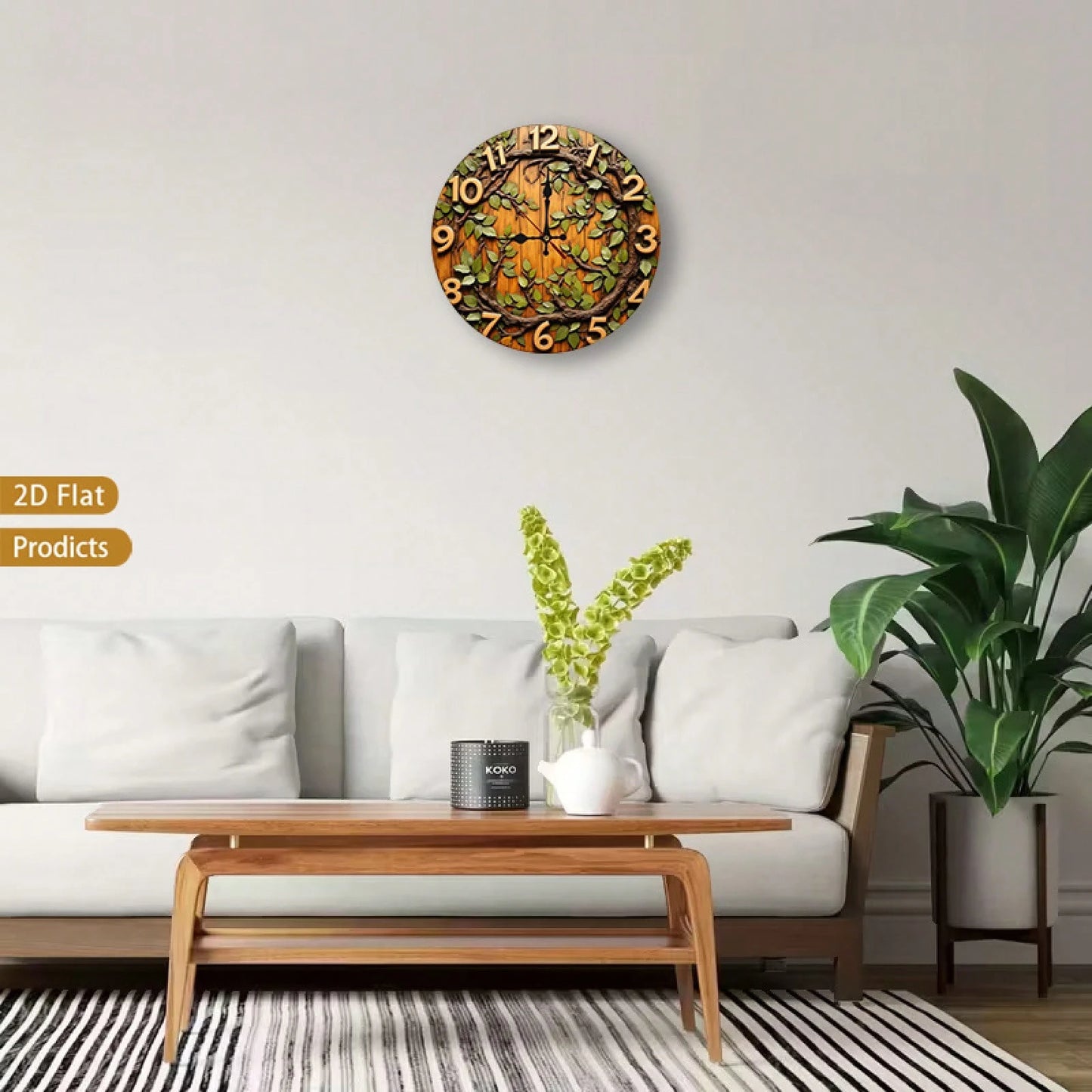 1 Piece Vintage Brown Rustic Farmhouse Wall Clock- Silent, Non-Ticking, Large Easy-To-Read Dial With Wooden Frame Design, Requires AA Batteries