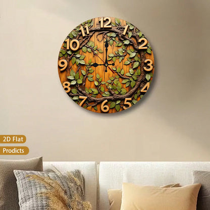 1 Piece Vintage Brown Rustic Farmhouse Wall Clock- Silent, Non-Ticking, Large Easy-To-Read Dial With Wooden Frame Design, Requires AA Batteries