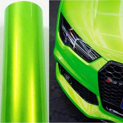 1 Roll Grass Green Car PET Film, Eye-Catching Visual Effect, Beautiful Appearance, Fast Application, Heat Resistant, Waterproof, Sun Protection, Corrosion Resistant