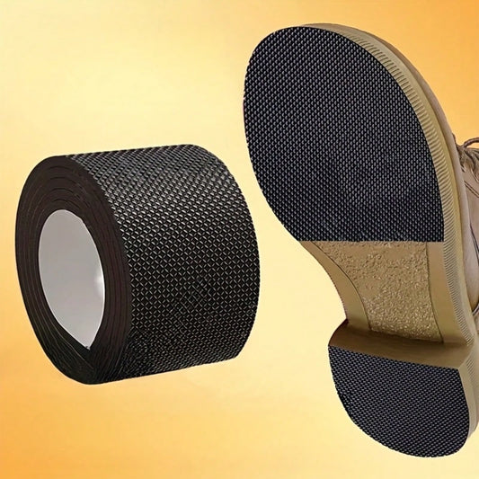 1 Roll Thick Anti-Slip Wear-Resistant Shoe Sole Sticker- Anti-Scratch For High Heels, Sneakers And Sandals- No Noise, No Odor, Black Textured Surface Enhanced Grip, Shoe Accessories Tape