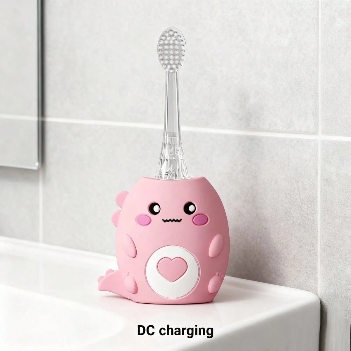 1 Set Kids U-Shaped Electric Toothbrush With 2 Brush Heads + 1 Manual Toothbrush, Children's U-Shaped Electric Toothbrush, Children's Wave Toothbrush, Cartoon Dinosaur 360° Cleaning, IPX7 Waterproof D