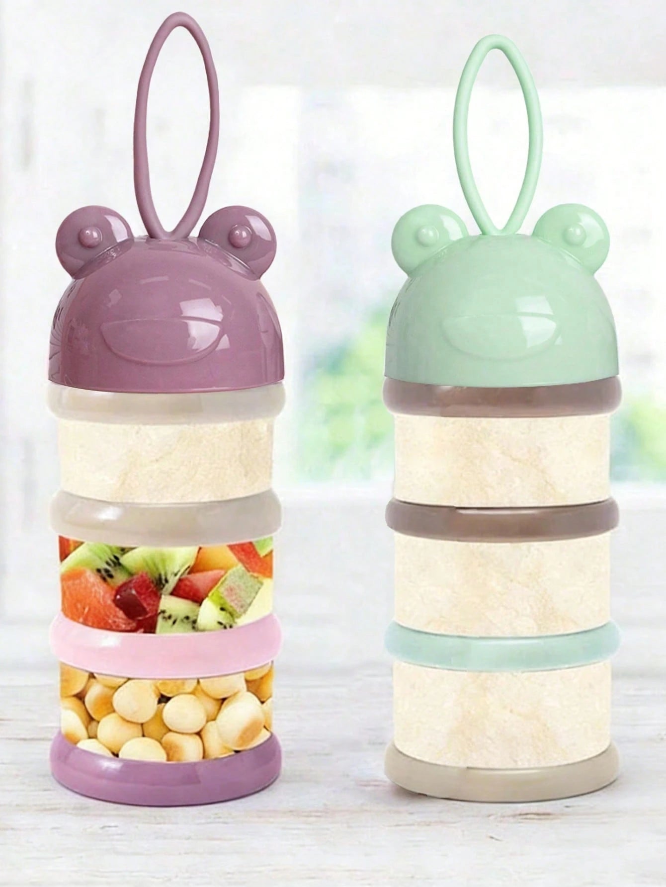 1 Set Of 3/4 Pcs Baby Milk Powder Dispenser Containers, Portable Infant Formula Snack Storage Box, Multilayer Sealed Milk Powder Organizer (The Patterns On The Powder Cans Are Not Scratches, Just Prin