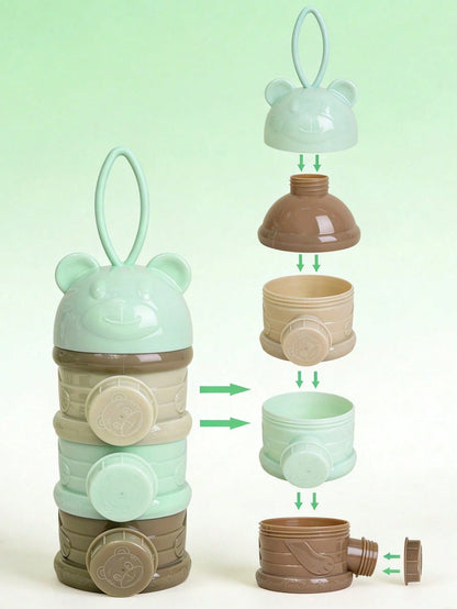 1 Set Of 3/4 Pcs Baby Milk Powder Dispenser Containers, Portable Infant Formula Snack Storage Box, Multilayer Sealed Milk Powder Organizer (The Patterns On The Powder Cans Are Not Scratches, Just Prin