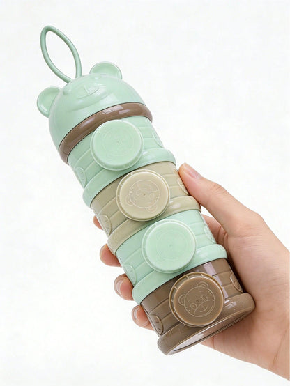 1 Set Of 3/4 Pcs Baby Milk Powder Dispenser Containers, Portable Infant Formula Snack Storage Box, Multilayer Sealed Milk Powder Organizer (The Patterns On The Powder Cans Are Not Scratches, Just Prin