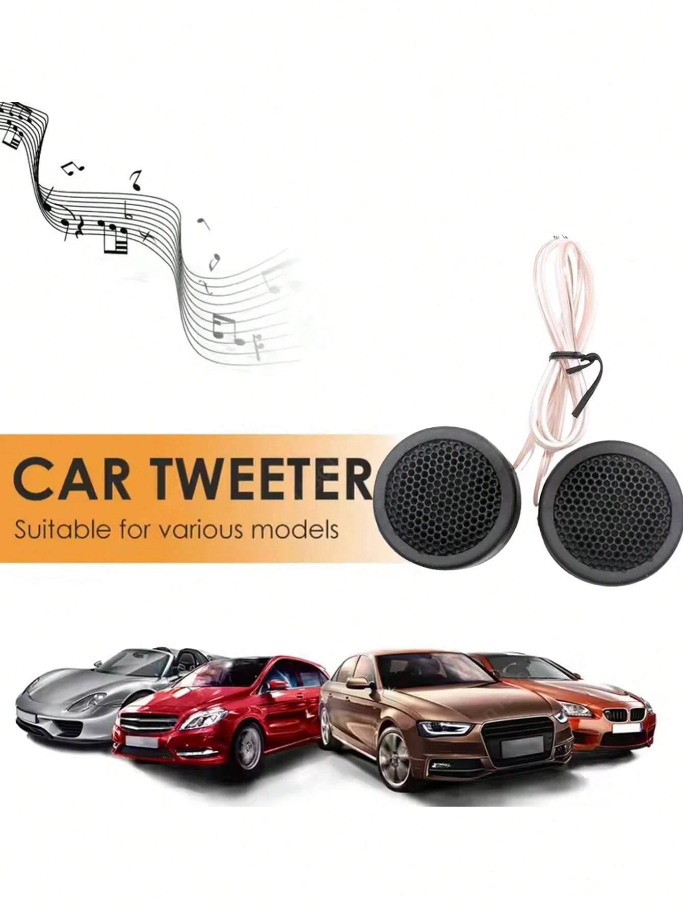 1 Set Universal Car Tweeters Car High Fidelity Audio Speakers High-Power Mini Dome Speakers
