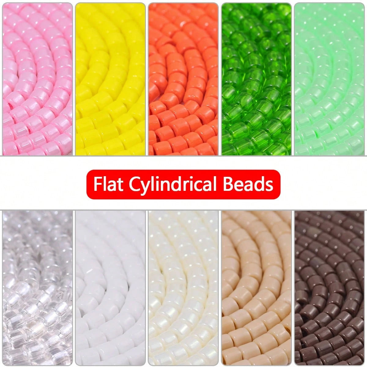 1 Strand Approx. 42-46pcs 4*6mm Colorful Flat Cylindrical Spacer Beads Glass Glazed Beads Handmade DIY Jewelry Semi-Finished Material Accessories Loose Beads