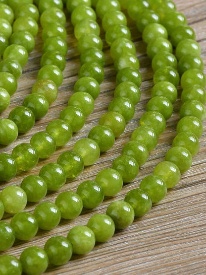  1 Strand Natural Green Peridot Round Beads 6mm/8mm/10mm For Jewelry Making- DIY Bracelets, Necklaces, And Other Jewelry