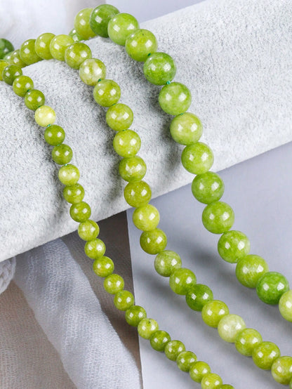  1 Strand Natural Green Peridot Round Beads 6mm/8mm/10mm For Jewelry Making- DIY Bracelets, Necklaces, And Other Jewelry