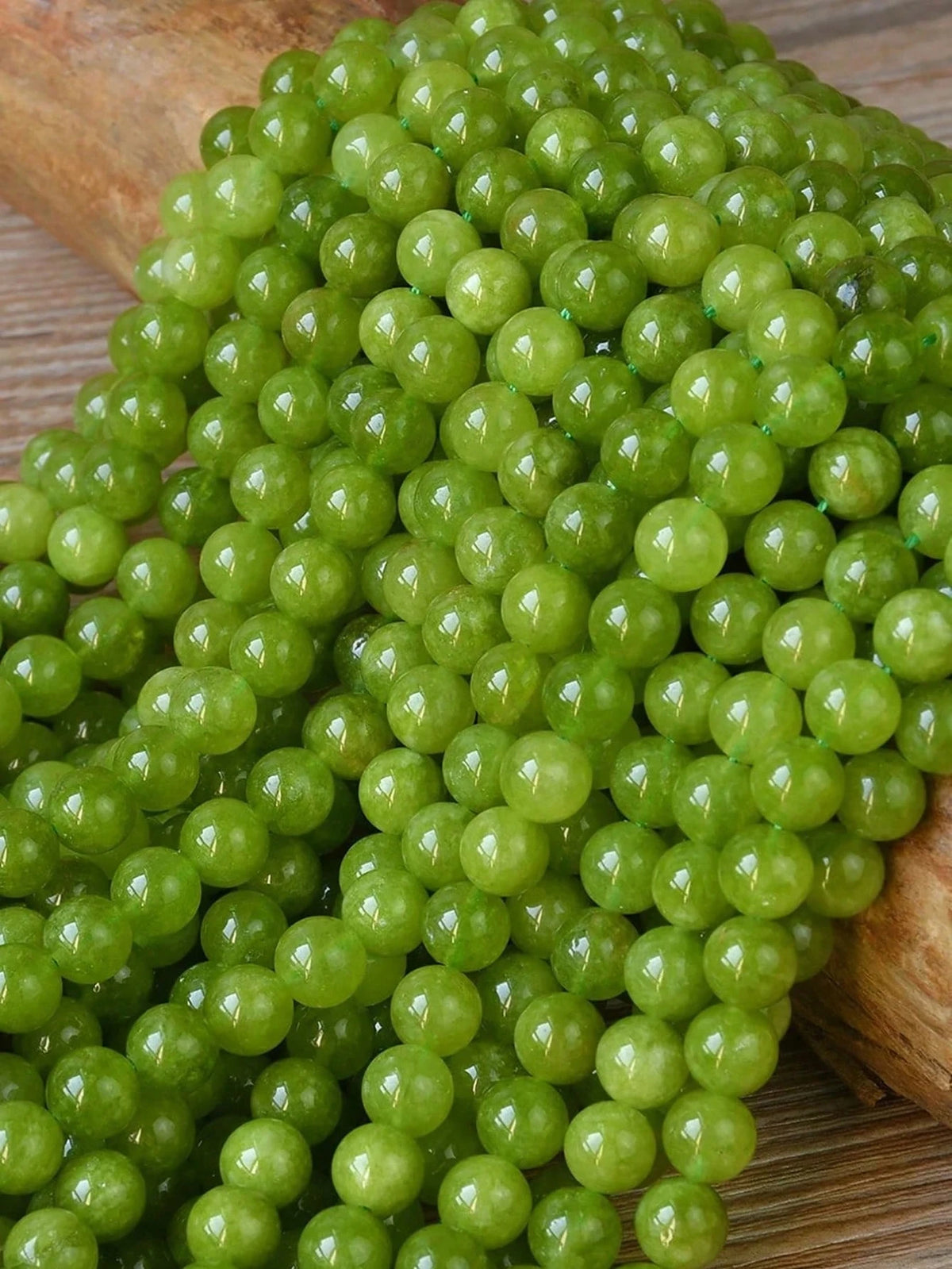  1 Strand Natural Green Peridot Round Beads 6mm/8mm/10mm For Jewelry Making- DIY Bracelets, Necklaces, And Other Jewelry
