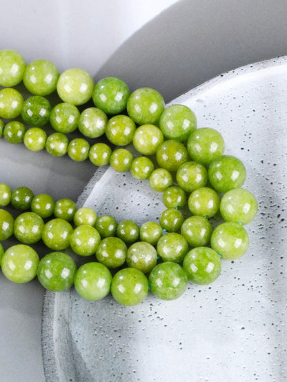  1 Strand Natural Green Peridot Round Beads 6mm/8mm/10mm For Jewelry Making- DIY Bracelets, Necklaces, And Other Jewelry