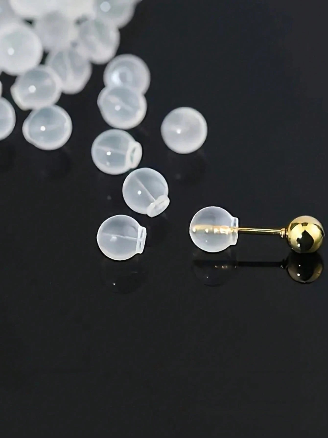10/20/50/100/500pcs Soft & Comfortable Non-Piercing Earring Backs, Earring Stud Replacement Backs, Soft Transparent Earring Backs For DIY Jewelry Making (1000g For Wholesale Price)