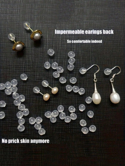10/20/50/100/500pcs Soft & Comfortable Non-Piercing Earring Backs, Earring Stud Replacement Backs, Soft Transparent Earring Backs For DIY Jewelry Making (1000g For Wholesale Price)