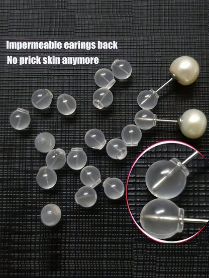 10/20/50/100/500pcs Soft & Comfortable Non-Piercing Earring Backs, Earring Stud Replacement Backs, Soft Transparent Earring Backs For DIY Jewelry Making (1000g For Wholesale Price)