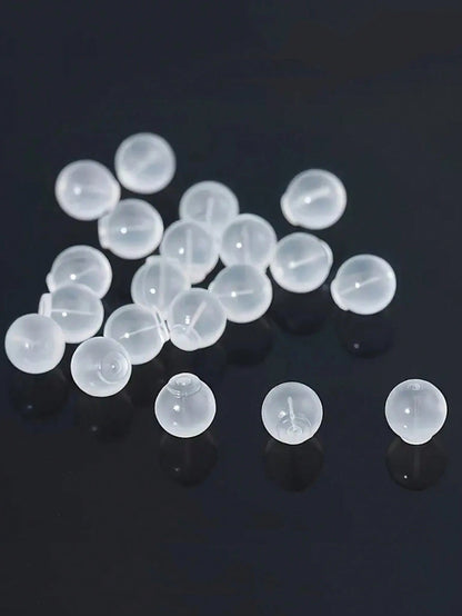 10/20/50/100/500pcs Soft & Comfortable Non-Piercing Earring Backs, Earring Stud Replacement Backs, Soft Transparent Earring Backs For DIY Jewelry Making (1000g For Wholesale Price)