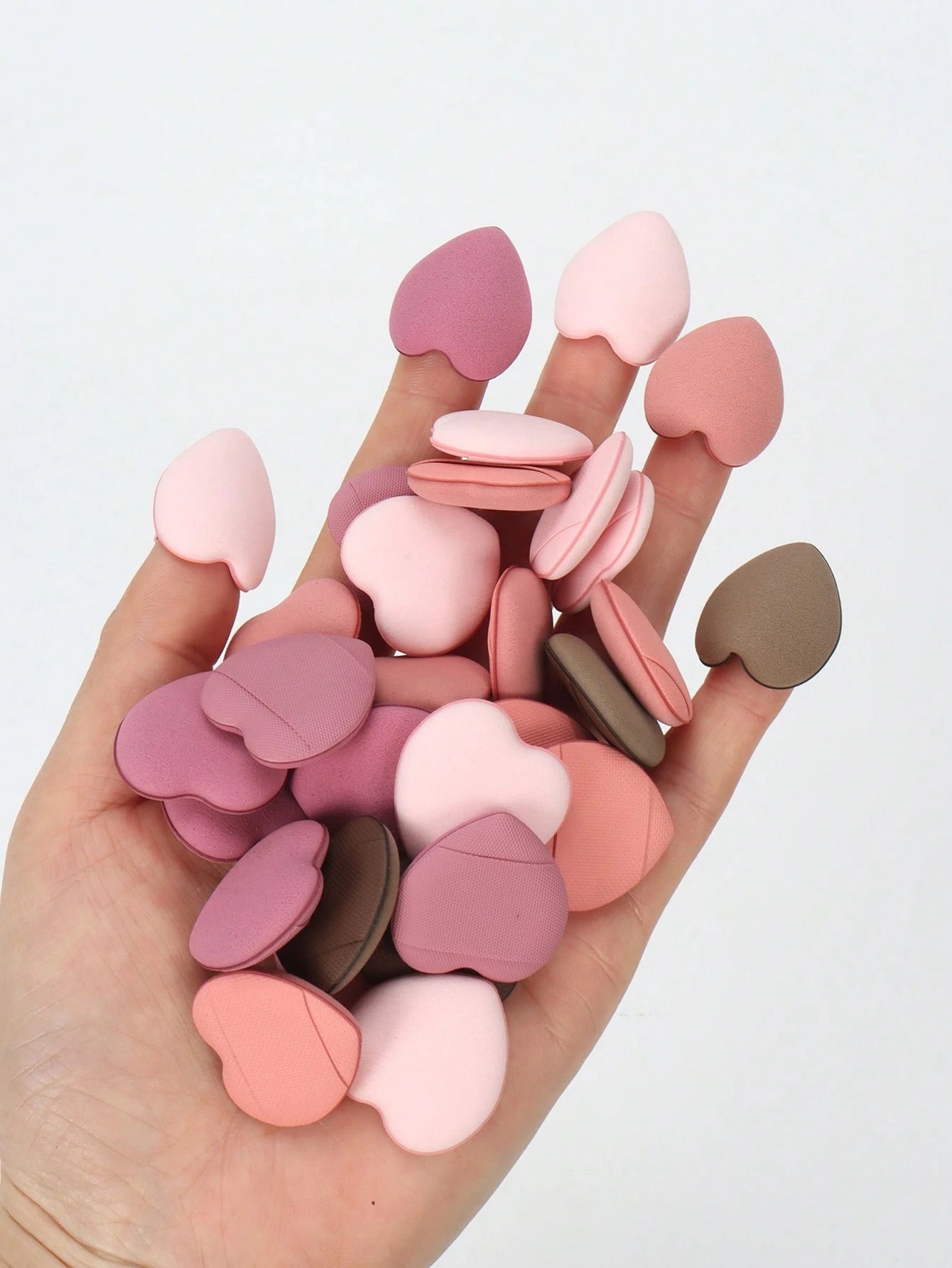 10-30-50-100pcs/Set Finger Makeup Sponge Puff, Latex-Free Hybrid Sponge With Air Cushion, Suitable For Foundation, Powder, Concealer, Fits All Skin Types