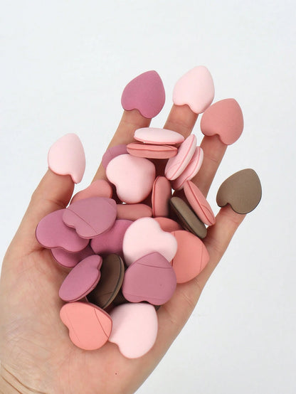 10-30-50-100pcs/Set Finger Makeup Sponge Puff, Latex-Free Hybrid Sponge With Air Cushion, Suitable For Foundation, Powder, Concealer, Fits All Skin Types