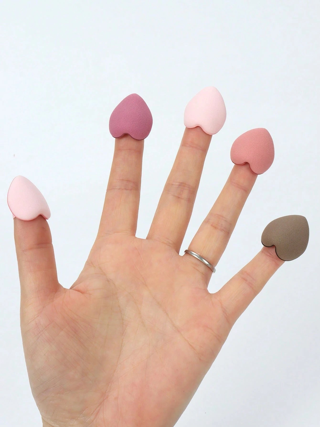 10-30-50-100pcs/Set Finger Makeup Sponge Puff, Latex-Free Hybrid Sponge With Air Cushion, Suitable For Foundation, Powder, Concealer, Fits All Skin Types