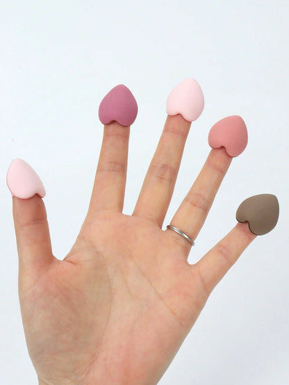 10-30-50-100pcs/Set Finger Makeup Sponge Puff, Latex-Free Hybrid Sponge With Air Cushion, Suitable For Foundation, Powder, Concealer, Fits All Skin Types
