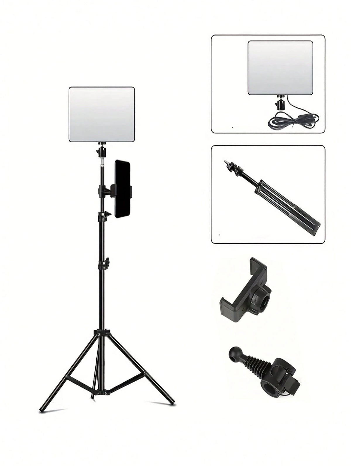 10-Inch LED Ring Light With Adjustable Tripod Stand (110cm) And Phone Holder LED Light With Flexible Tripod Stand & Phone Holder, Compatible With IPhone Android Phone Mobile Phone For Photo Selfie Vid