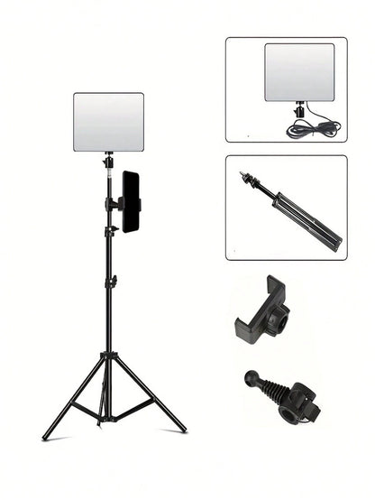 10-Inch LED Ring Light With Adjustable Tripod Stand (110cm) And Phone Holder LED Light With Flexible Tripod Stand & Phone Holder, Compatible With IPhone Android Phone Mobile Phone For Photo Selfie Vid