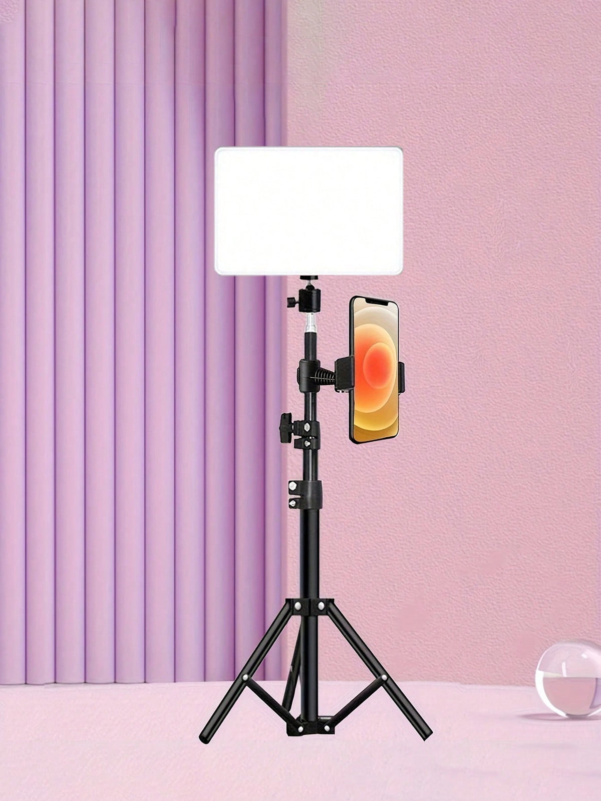 10-Inch LED Ring Light With Adjustable Tripod Stand (110cm) And Phone Holder LED Light With Flexible Tripod Stand & Phone Holder, Compatible With IPhone Android Phone Mobile Phone For Photo Selfie Vid
