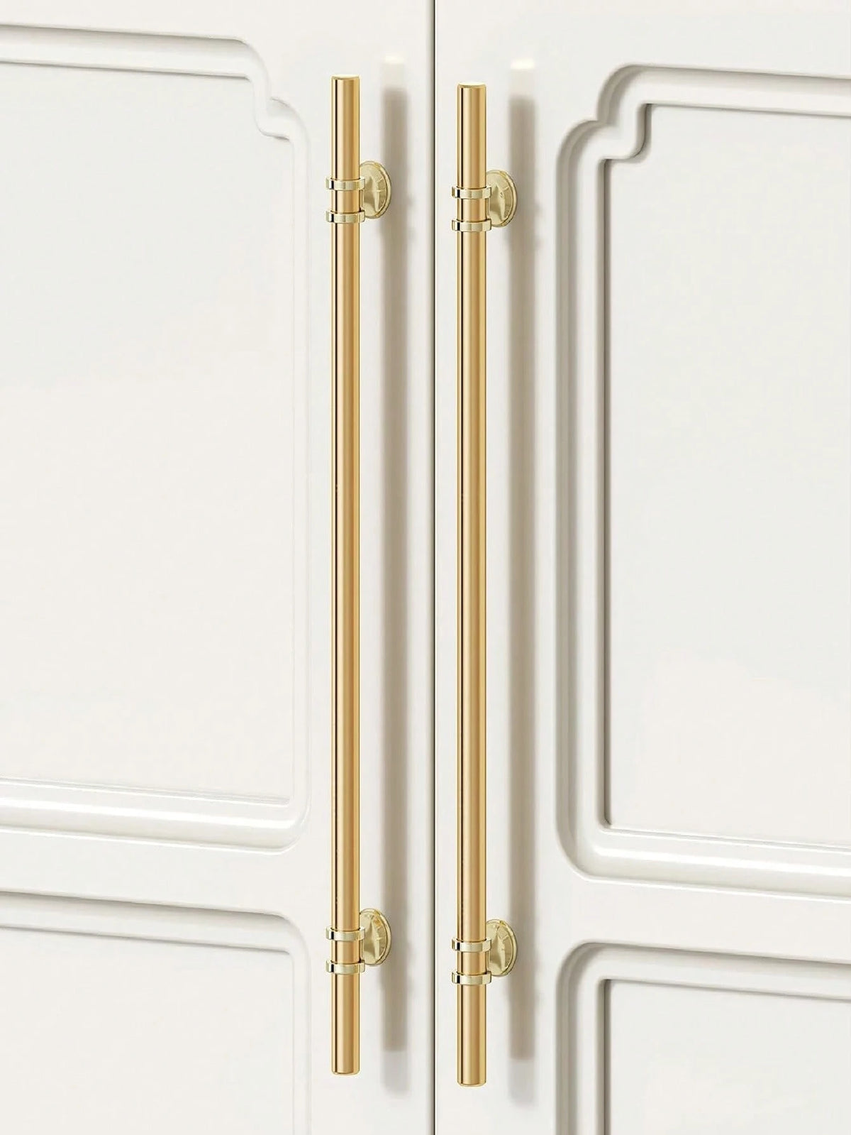10-Pack Modern Golden Cabinet Handles With Installation Hardware, Polished Metal Drawer Pulls For Cabinets, Dressers, Furniture- Premium Metal Finish Cabinet Hardware