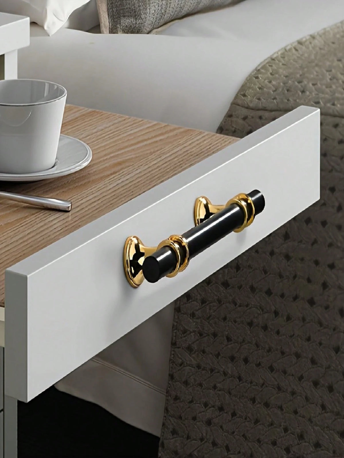 10-Pack Modern Golden Cabinet Handles With Installation Hardware, Polished Metal Drawer Pulls For Cabinets, Dressers, Furniture- Premium Metal Finish Cabinet Hardware